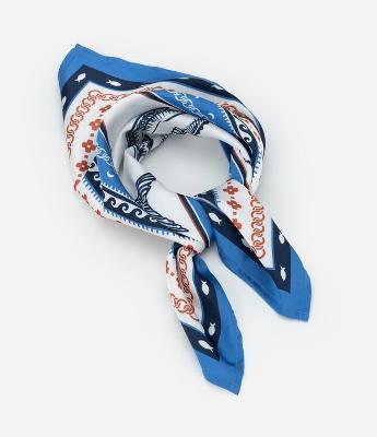 Lenço Acetinado com Estampa Sardinha