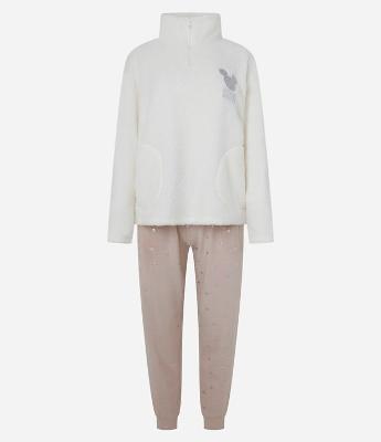 Pijama Quentinho em Sherpa com Bordado Mickey Mouse