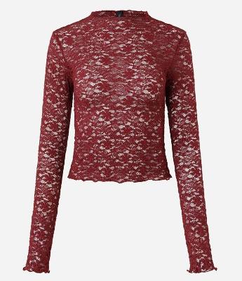 Blusa Manga Longa em Renda Texturizada