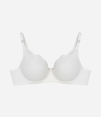 Sutiã Base em Algodão com Bojo e Detalhe Rendado