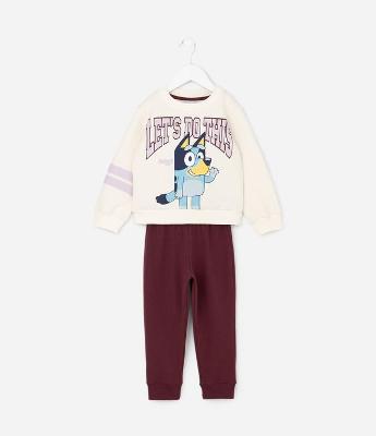Conjunto Infantil com Casaco Estampa Bluey e Calça Jogger – Tam 1 a 5/6 Anos