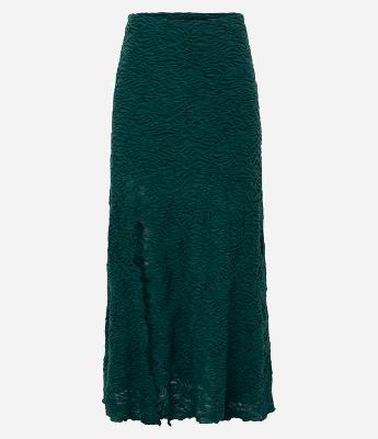 Saia Longa em Tricô Texturizado com Fenda Assimétrica