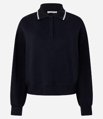 Casaco Fechado em Moletom com Gola Polo e Detalhe Constrastante