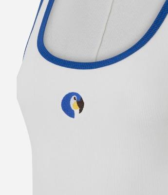 Regata com Bordado Tucano e Viés Contrastante