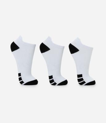 Kit 03 Meias Esportivas Cano Baixo em Poliamida com Listras