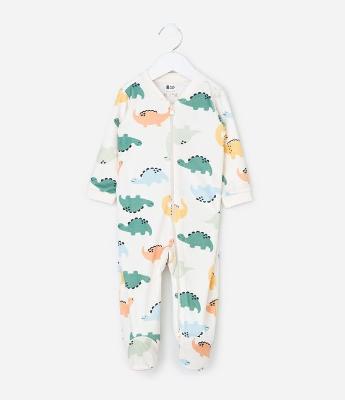 Macacão Infantil com Estampa de Dinossauros – Tam RN a 24 Meses