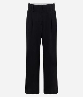 Calça Wide Leg de Alfaiataria com Cintura Média