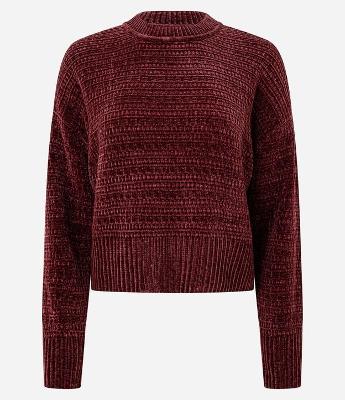 Suéter Regular e Texturizado em Tricô Chenille