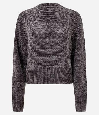 Suéter Regular e Texturizado em Tricô Chenille