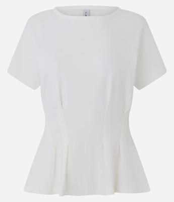 Blusa Peplum em Cotton com Pregas