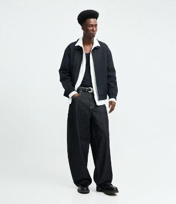 Calça Baggy Balloon em Jeans Denim Liso