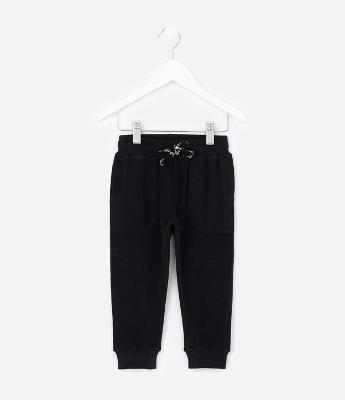 Calça Infantil em Felpa Liso com Cordão Ajustável - Tam 1 A 6 Anos