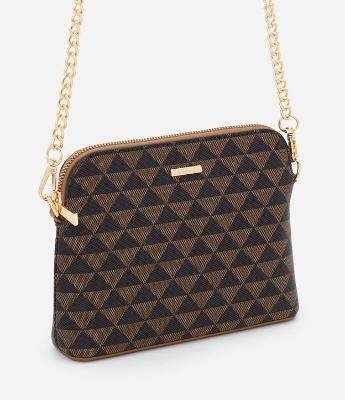 Bolsa Transversal Pequena em PU com Alça Corrente