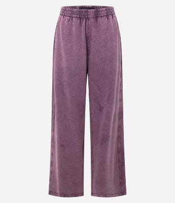 Calça Wide Leg em Moletom Lavado