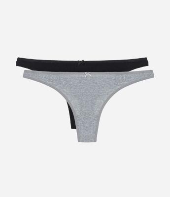 Kit 02 Calcinhas Biquíni Fio Básicas em Algodão