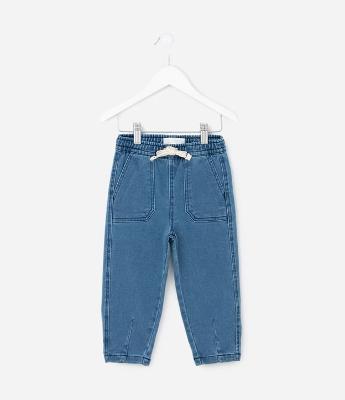 Calça Infantil em Jeans com Bolsos – Tam 1 a 6 Anos