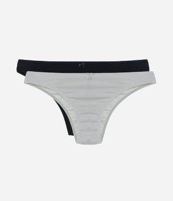 Kit 02 Calcinhas Biquíni em Algodão com Lacinho