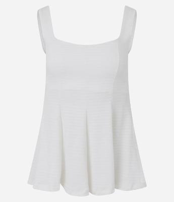 Blusa Peplum Texturizada com Alça Larga