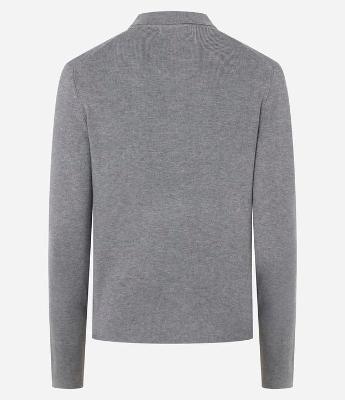Blusa Manga Longa em Tricô com Gola Polo