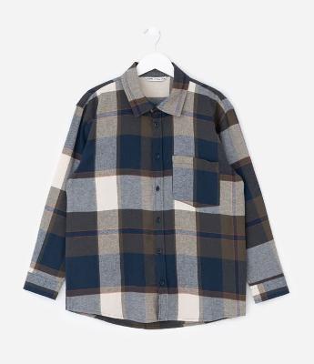 Camisa Infantil em Flanela com Estampa Xadrez – Tam 5 a 14 Anos