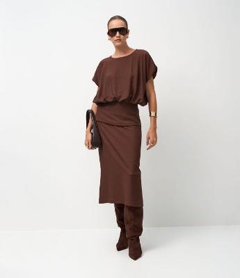 Blusa Balonê Curta em Viscose