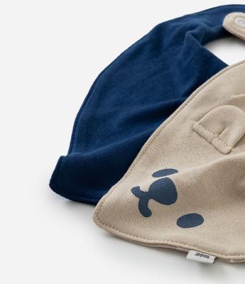 Kit 02 Babadores Infantis em Algodão com Ursinho 3D – Tam U