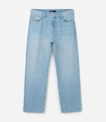 Calça  em Jeans Reta Vintage
