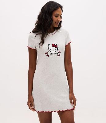 Camisola com Estampa Hello Kitty e Detalhes Contrastantes