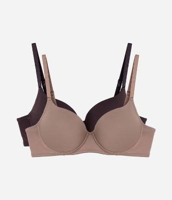 Kit 02 Sutiãs Meia Taça em Microfibra com Bojo e Aro