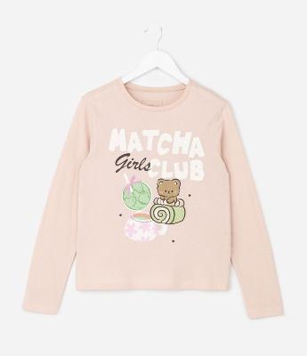 Camiseta Infantil Slim com Estampa Matcha – Tam 5 a 14 Anos