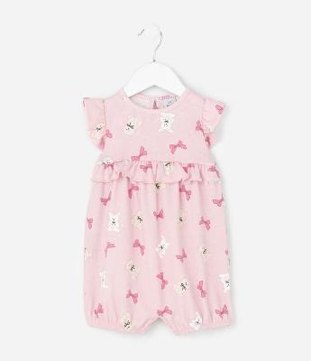 Macaquinho Infantil com Laços e Bichinhos – Tam 0 a 18 Meses