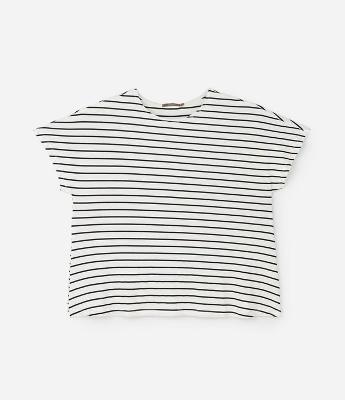 Blusa Regular em  Viscolycra com Estampa de Listras Curve & Plus Size