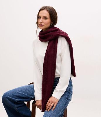 Cachecol em Tricô com Textura Trançada