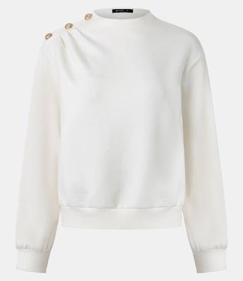 Blusão Moletom sem Felpa com Botões no Ombro