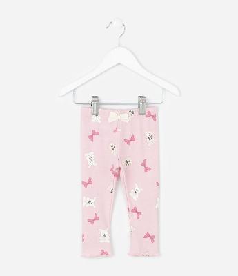 Legging Infantil com Laços e Bichinhos – Tam RN a 18 Meses