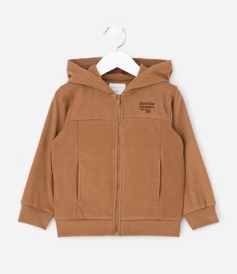 Casaco Infantil em Polar Fleece com Capuz e Bordado – Tam 1 a 5/6 Anos