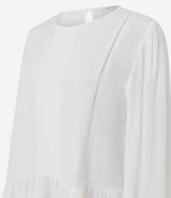 Blusa Bata em Viscose com Detalhamento de Entremeios