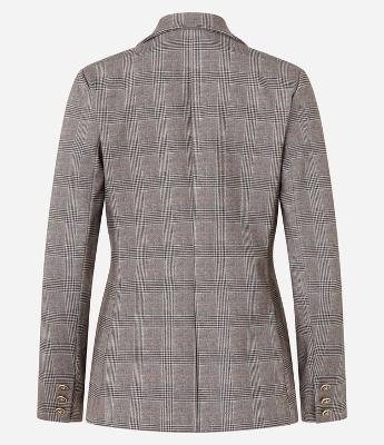 Blazer em Ponto Roma com Estampa Xadrez