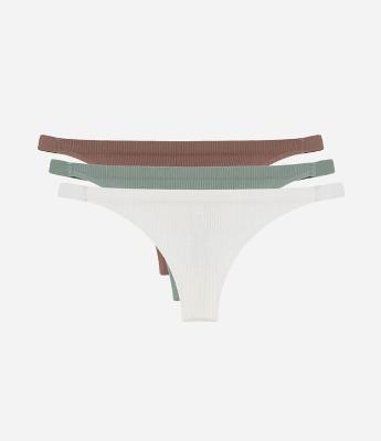 Kit 03 Calcinhas String Fio em Poliamida sem Costura