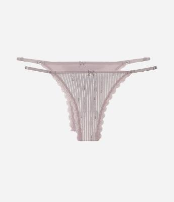 Kit 02 Calcinhas String Fio Duplo em Algodão com Detalhe de Babadinhos