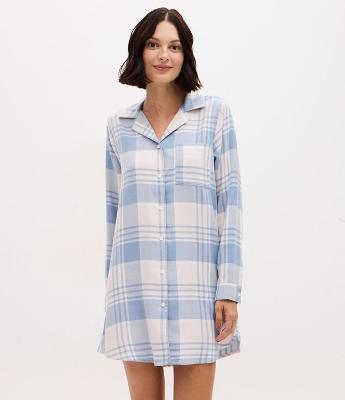 Camisola Americana em Flanela Xadrez e Manga Longa