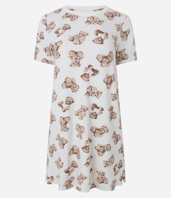 Camisola Manga Curta em Viscolycra co Estampa de Ursinhos