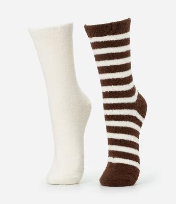 Kit 02 Meias Cano Alto em Chenille