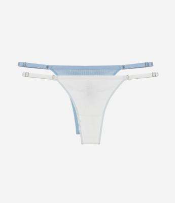 Kit 02 Calcinhas String Fio Duplo em Algodão com Lateral Fina Regulável