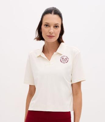 Camiseta Polo Esportiva em Poliamida com Bordado Athletic no Peito