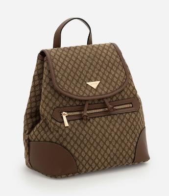 Mochila em PU com Estampa Geométrica