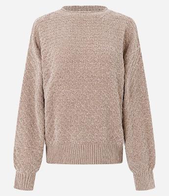 Blusão em Tricô com Detalhe na Gola e Punhos