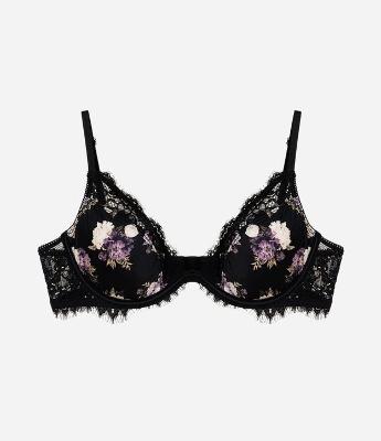 Sutiã Meia Taça com Detalhes de Renda Floral