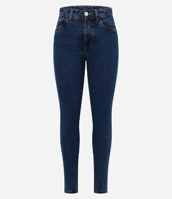 Calça Skinny em Jeans com Cintura Alta