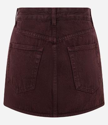 Short Saia em Sarja com Cintura Alta e Sobreposição